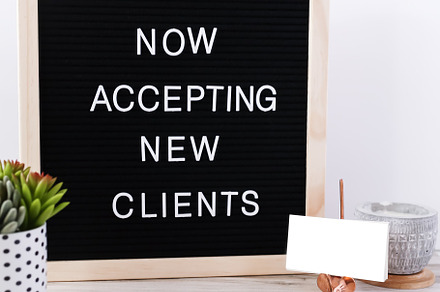 New Clients Letterboard Photo