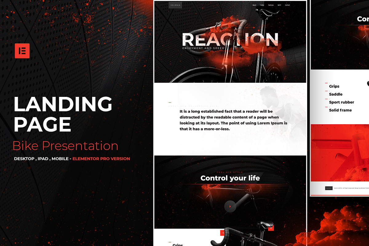 Bike Present - Elementor Pro Layout, a Landing Page Template by Ceaso Store (Photo 1 of 3)