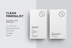 Clean Minimalist Business Card, a Business Card Template by Verazo