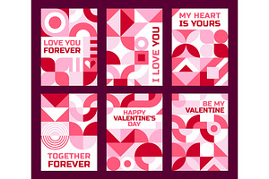 Valentines day posters with shapes, an Illustration by Buch&Bee