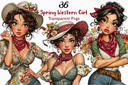 Whimsical Spring Western Girl Clipar, an Illustration by Craft Nest (Thumbnail 1 of 12)