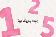 Pink Numbers Watercolor Graphics, an Illustration by Kileen Nicole Art (Thumbnail 3 of 5)