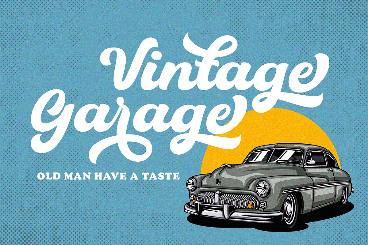 Hustony - Retro Bold Script, a Script Font by MJB Letters (Photo 4 of 10)
