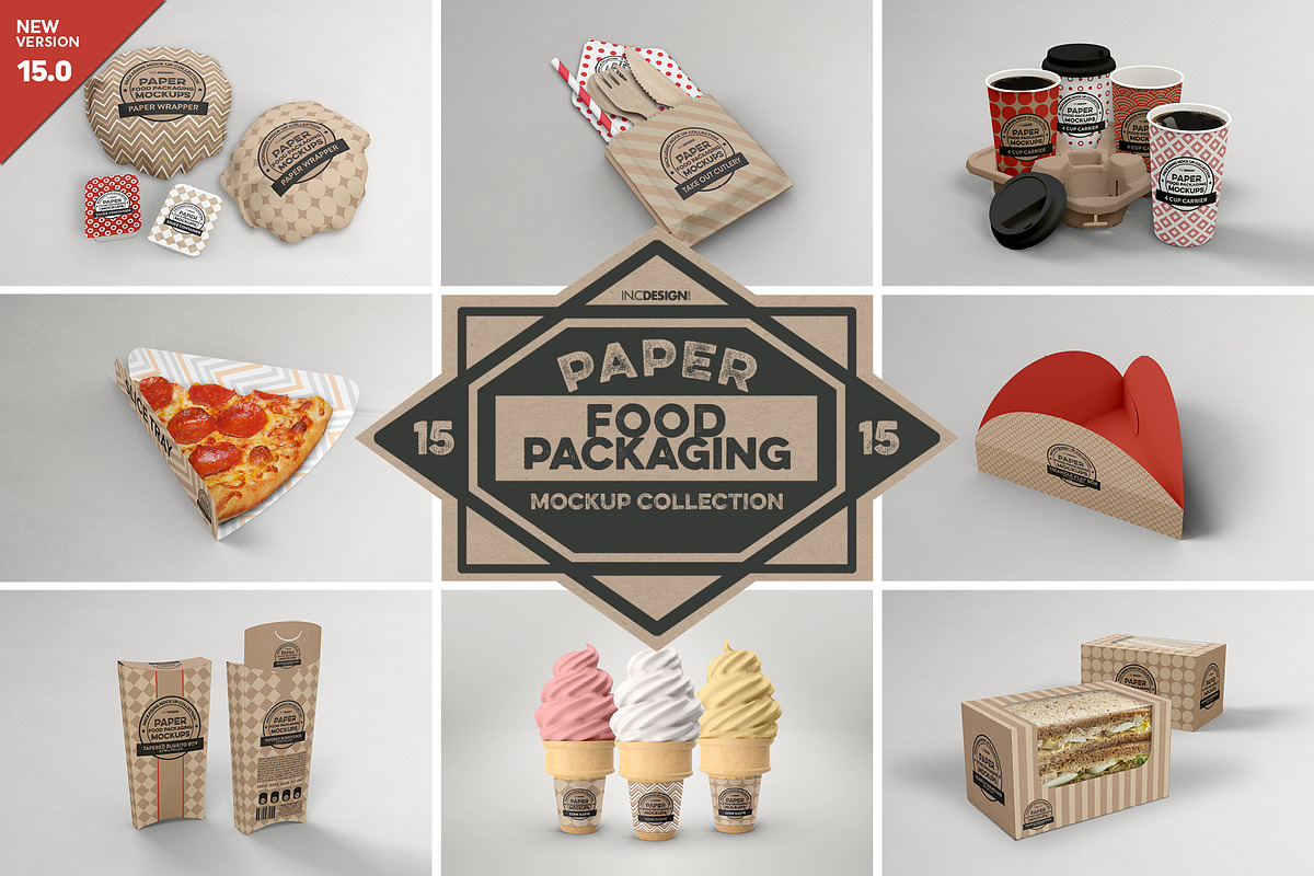 VOL.15 Food Box Packaging Mockups, a Packaging Mockup by INCDesign (Photo 1 of 21)
