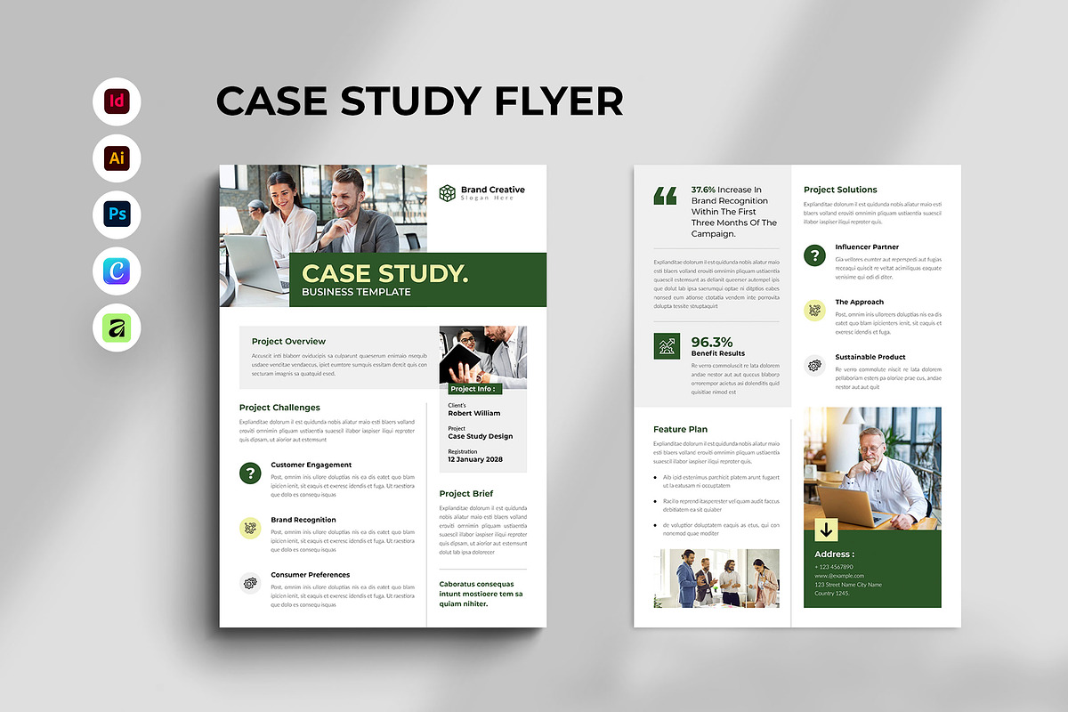 Case Study Flyer Template, a Flyer Template by Spark_Creative (Photo 1 of 5)
