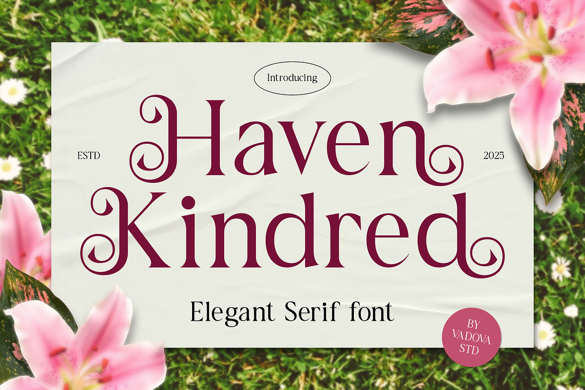 Haven Kindred Decorative Script Font, a Script Font by Vadovastd (Photo 1 of 7)