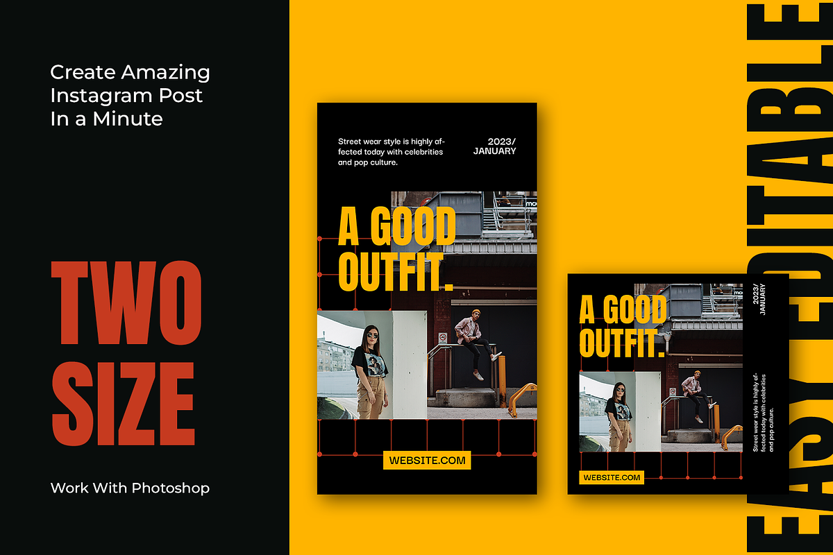 Forca Hypebeast Instagram Template, a Social Media Template by Shinra Labs (Photo 5 of 5)