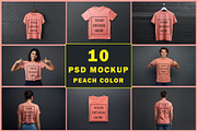 T-Shirt Mockup - Peach Edition, a Shirt Mockup by ForhadGFX (Thumbnail 1 of 12)