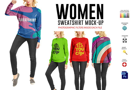 Women Sweatshirt Mock-Up