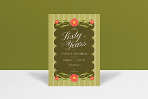 Floral Birthday Invitation, an Invitation Template by graphicook