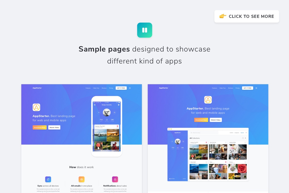 AppStarter: UI Kit for App Landings, an UI Kit Template by UI Chest (Photo 4 of 8)