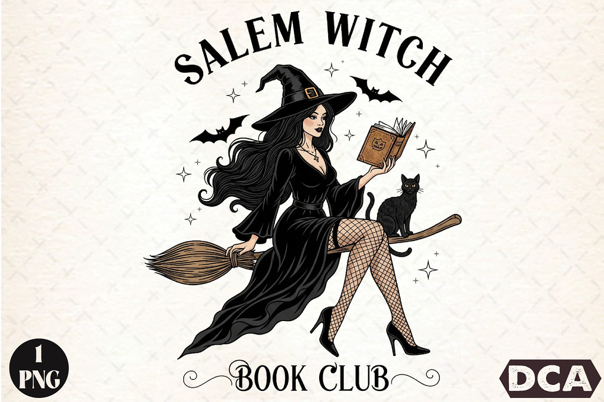 Halloween Vintage Salem Witch Book C, an Illustration by DreamCafeArt (Photo 1 of 7)