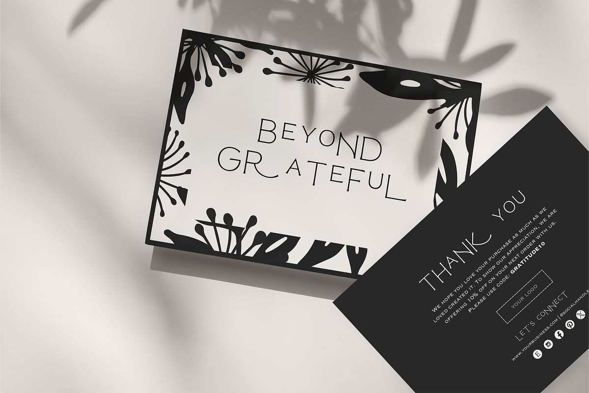 Floral Thank you Card Canva Template, a Card Template by LePosey Studio (Photo 1 of 6)