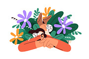 People holding flower bouquets set, a Person Illustration by Good Studio (Thumbnail 9 of 16)