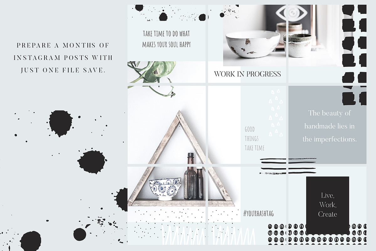Instagram Puzzle Posts Templates Set