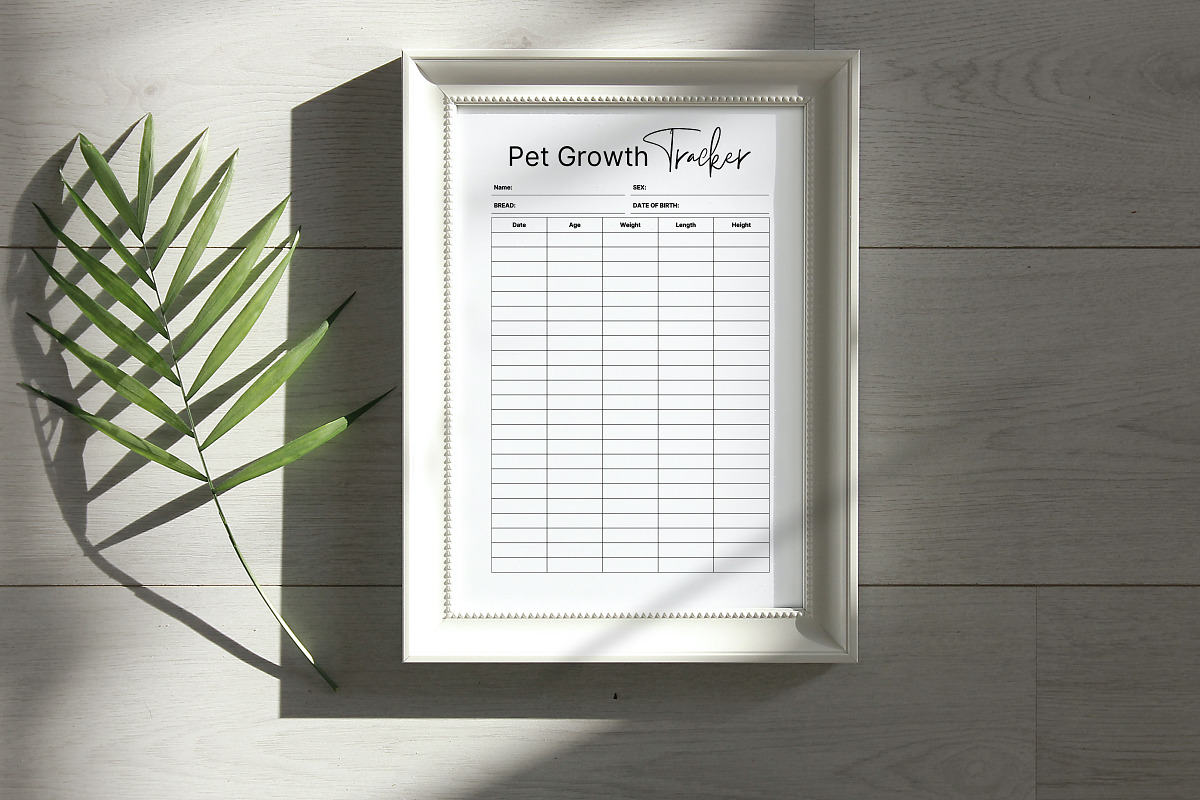 Puppy Growth Chart Tracker, a Print Template by Snapybiz