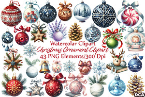 Christmas ,Ornament Clipart, an Illustration by DreamCafeArt