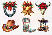 Western Cowboy Christmas Clipart, an Illustration by Dream Creation (Thumbnail 4 of 7)