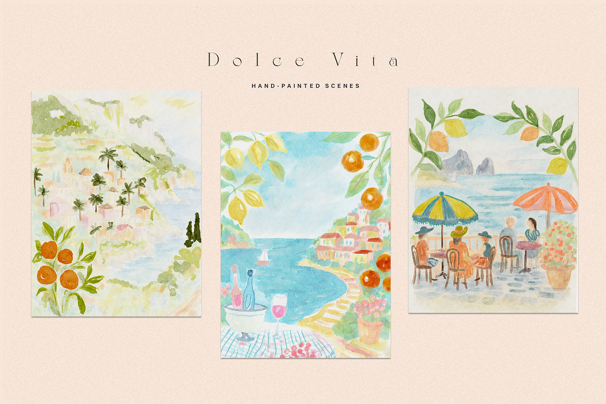 Whimsy Dolce Vita Watercolor Frames, an Object Graphic by Laras Wonderland (Photo 12 of 14)