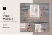 A5 Paper Mockups with autumn themes, a Print Template by shahsoft (Thumbnail 1 of 3)