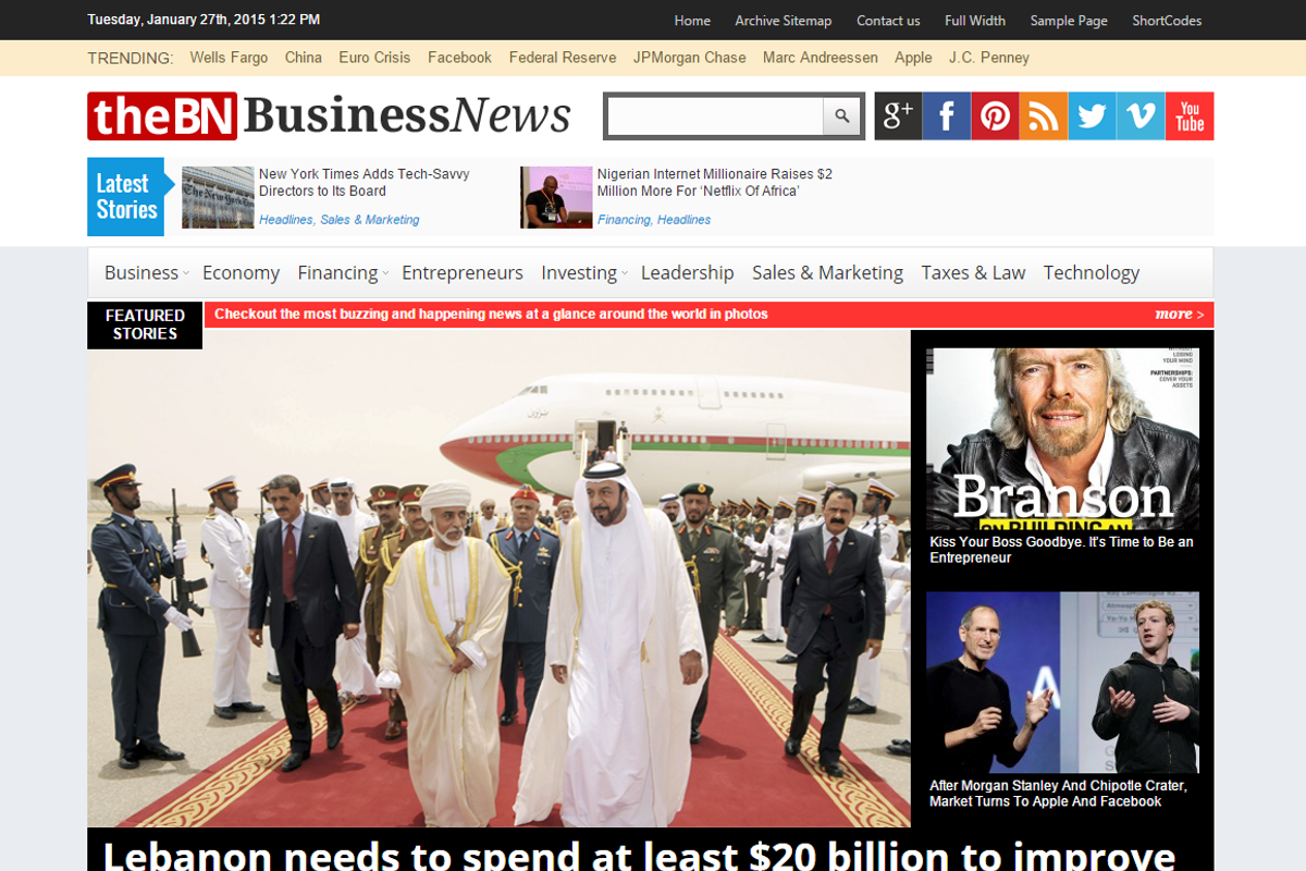 TheBusinessNews Newspaper Theme, a WordPress Template by Magazine3