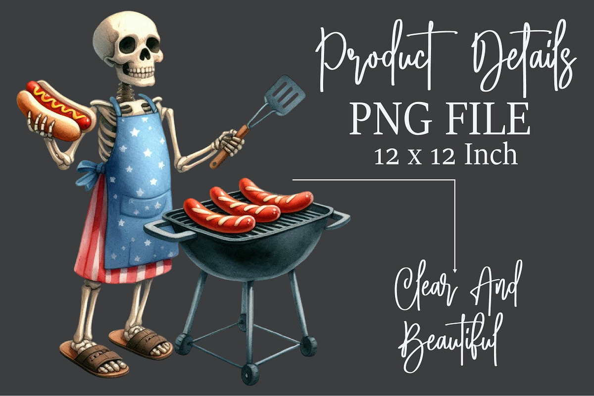 Funny Summer Skeleton Clipart, an Illustration by Rose Art (Photo 4 of 7)
