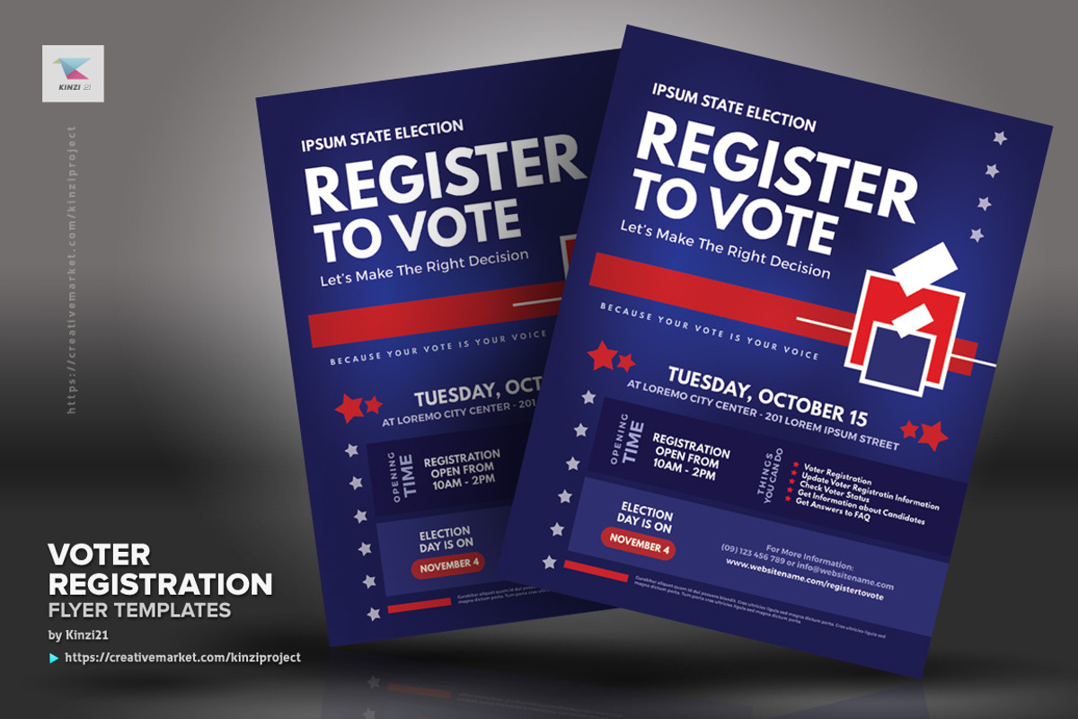Voter Registration Flyer Templates, a Flyer Template by kinzi21 (Photo 3 of 4)