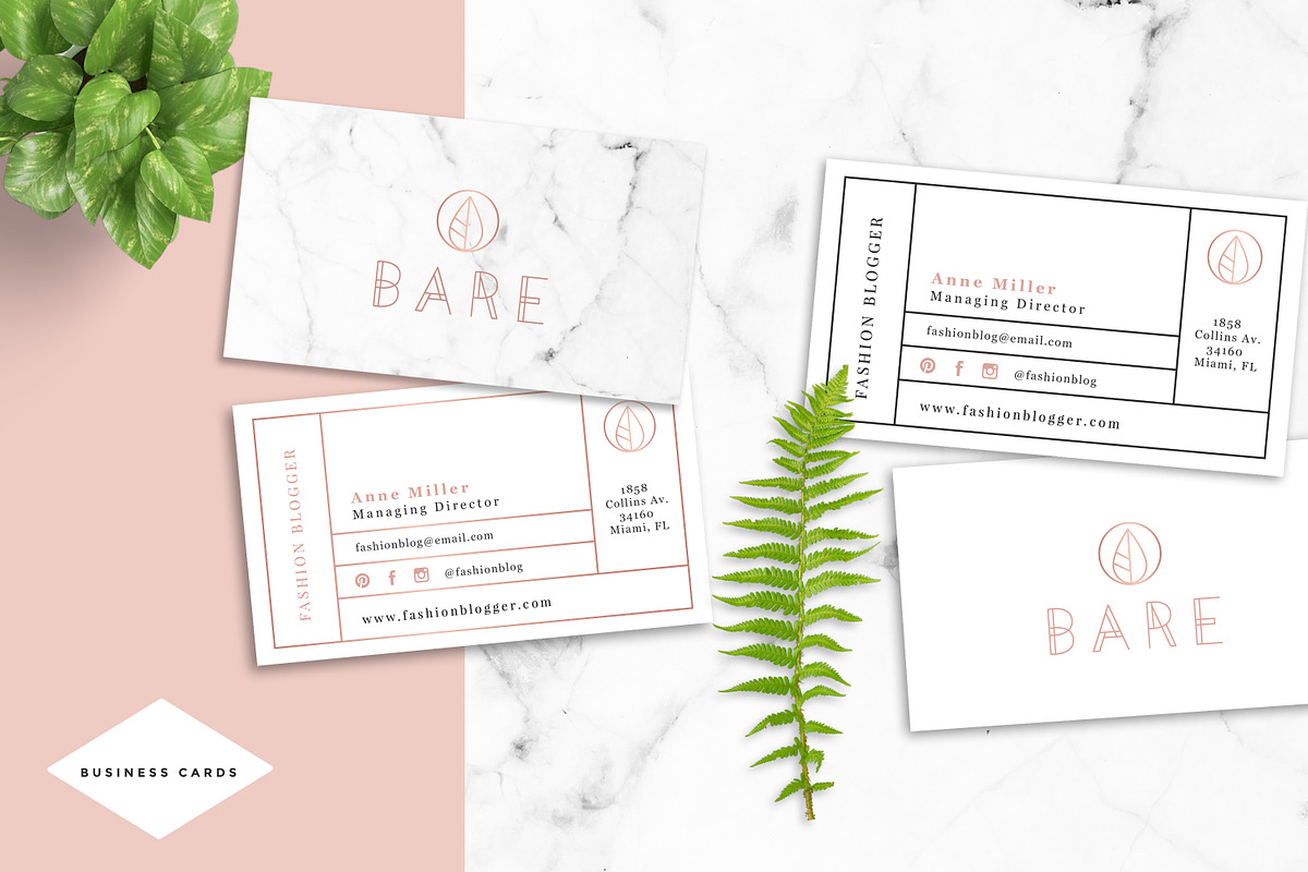 Bare Fashion Business Card Template, a Business Card Template by Nordic.Arg (Photo 1 of 3)