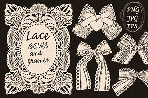 Lace Bows and frames, a Decorative Illustration by Twisted Tail