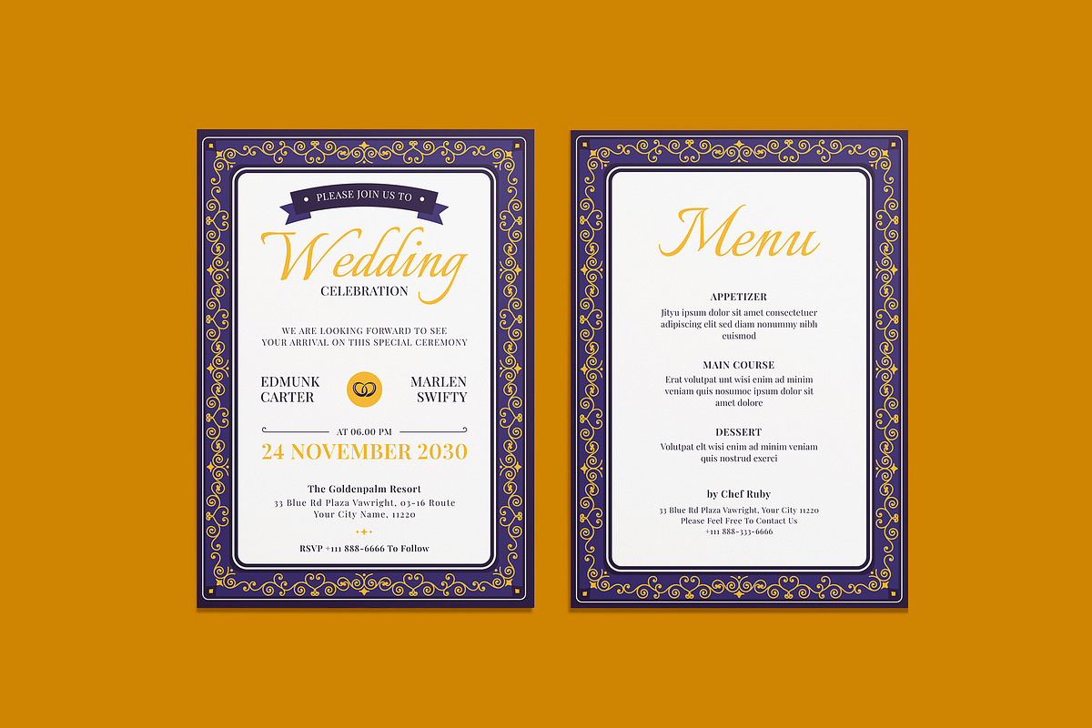 Decoratifs Wedding Invitation, an Invitation Template by iDoodle Studio (Photo 1 of 4)