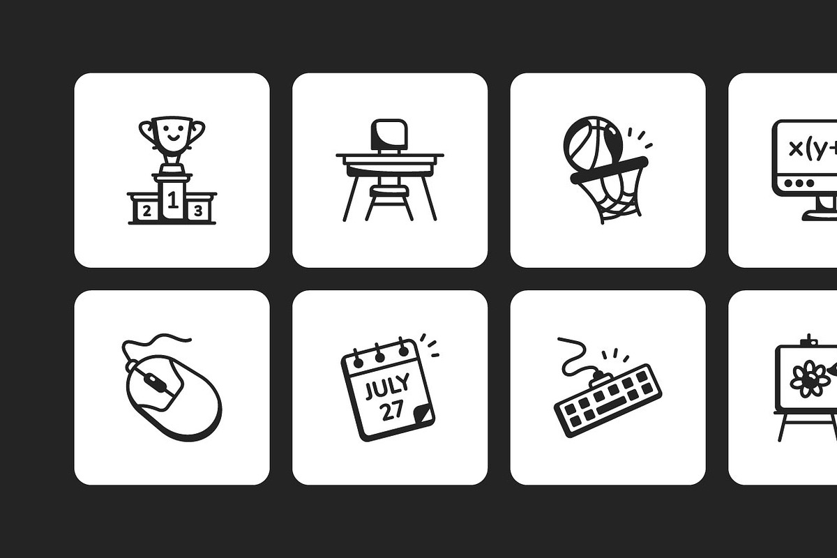 School Doodles Icons Pack, an Outline Icon by Prosymbols (Photo 8 of 8)