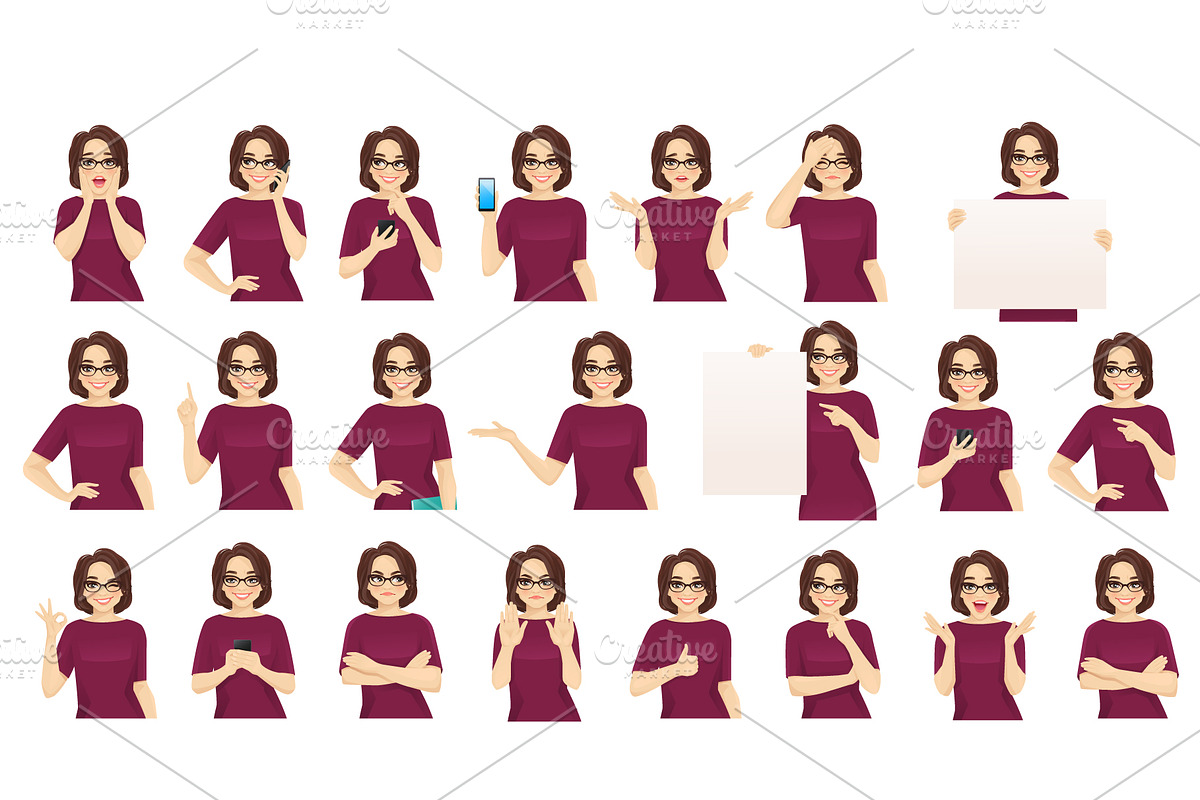 Business mature woman kit, a Technology Illustration by Volha Hlinskaya (Photo 9 of 9)