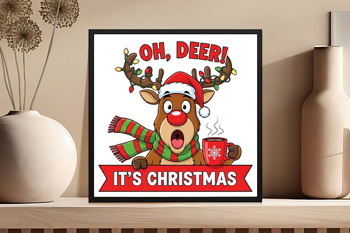 Christmas OH Deer PNG, an Illustration by Black Bird Studio (Photo 4 of 4)