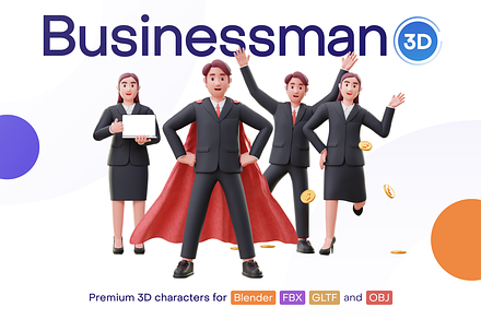 Jobly Businessman 3D Characters, a Characters & Person 3D Model by Illustraly Design