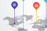 World Map With Infographic Pointer, a Background Graphic by Black White Mouse Design (Thumbnail 2 of 3)