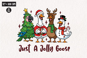 Funny Christmas Just a Jolly Goose, an Illustration by CreationArt