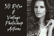 50 Retro & Vintage Photoshop Actions, an Action Add-On by Studio Retouch (Thumbnail 1 of 21)