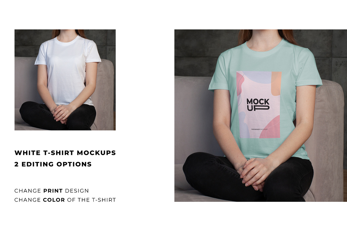 FEMALE T-SHIRT MOCKUP SET, a Shirt Mockup by TrendkeyMockups (Photo 3 of 7)
