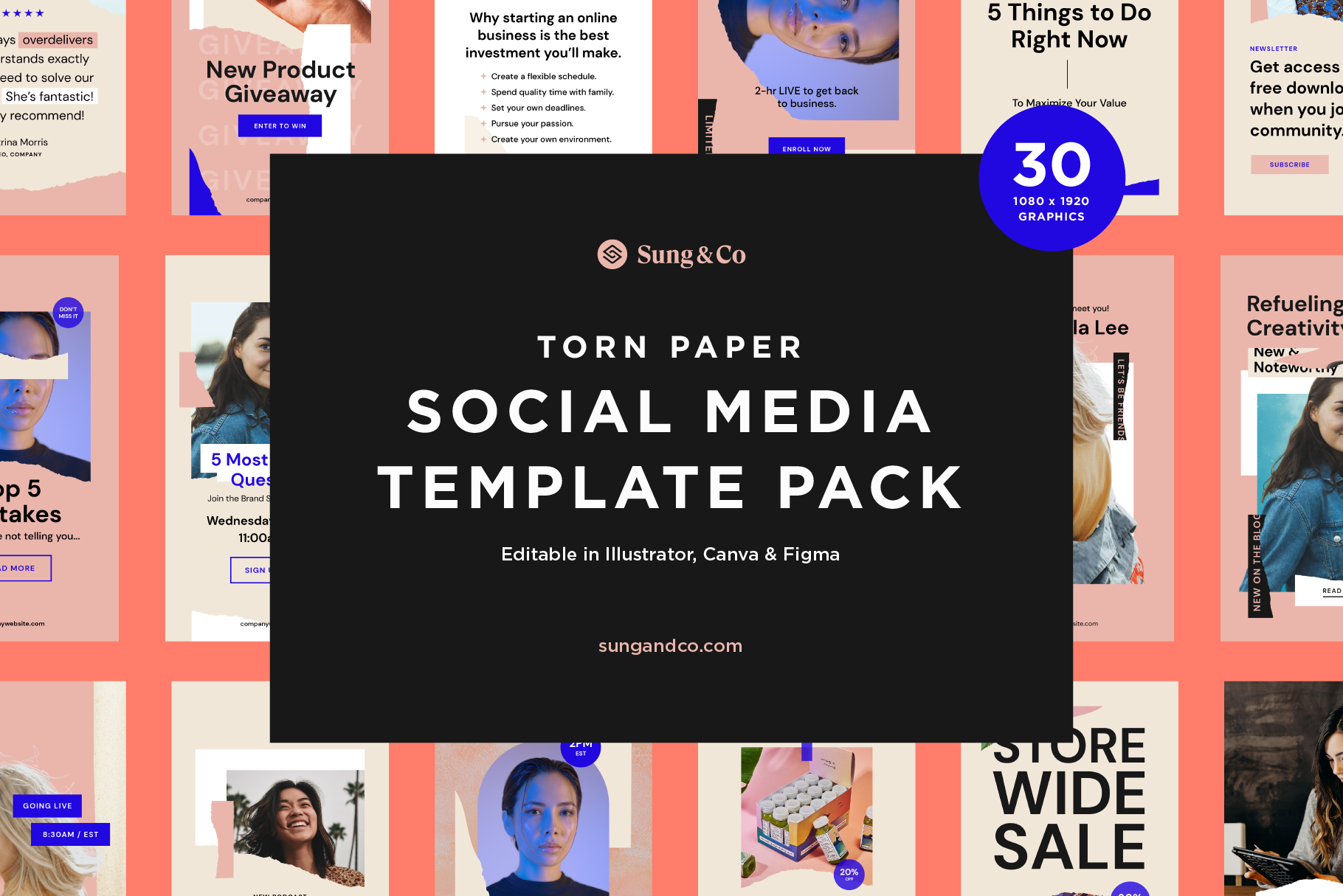 Torn Paper Social Media Template Pack