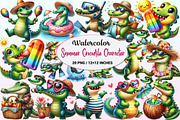 Summer Crocodile Character Clipart, a Graphic by CitraGraphics (Thumbnail 1 of 4)