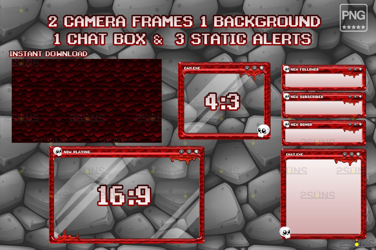 Kawaii twitch overlay package, a Social Media Template by 2SUNS (Photo 3 of 3)
