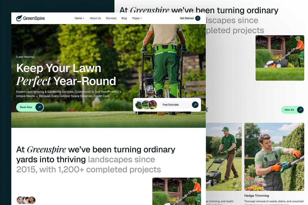 GreenSpire — Landscaping Figma, an UI Kit Template by Pentaclay (Photo 4 of 4)