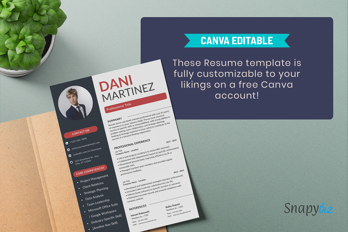 London Resume Canva Editable PDF, a Resume Template by Snapybiz (Photo 9 of 10)