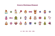 Christmas Groovy Element, an Illustration by HunEyy (Thumbnail 3 of 7)