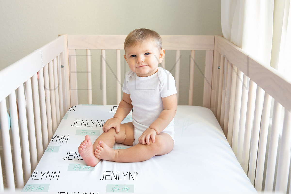 Crib Sheet with Baby Boy Mockup BD04, a Product Mockup by JENLYNN Stock Shop (Photo 2 of 9)
