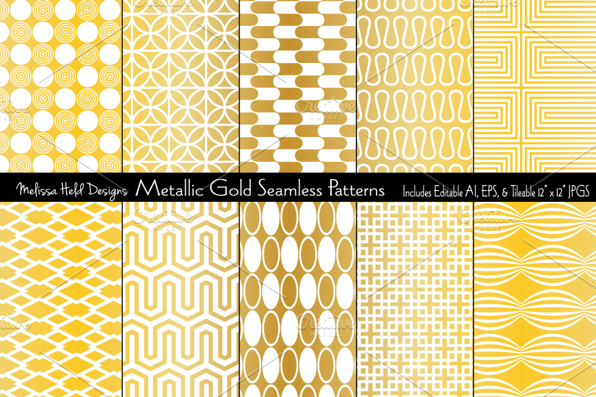 Metallic Gold Seamless Geometrics