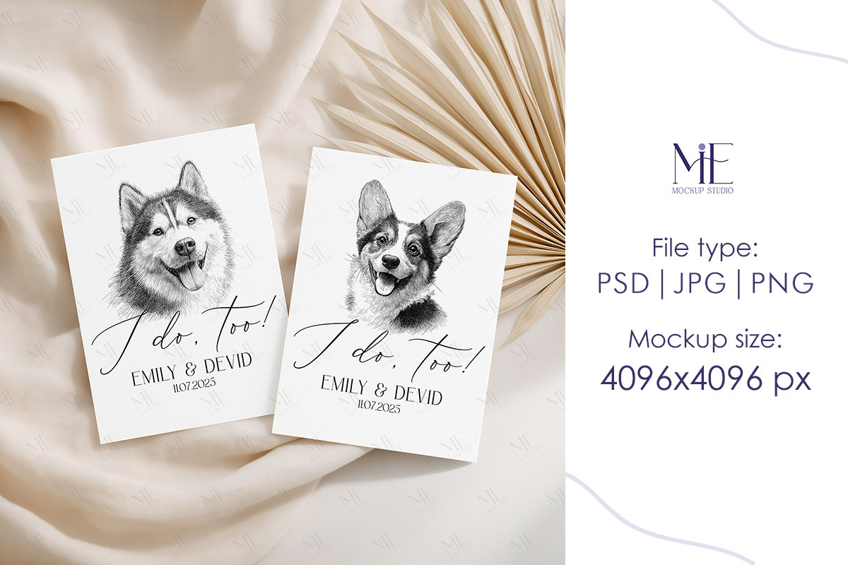 Double Greeting Invite Cards Mock-up, an Advertising Mockup by Mie Mockup Studio (Photo 4 of 7)