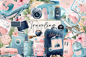 Travel Clipart Collection, an Illustration by BigCakeBee