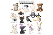Watercolor Cute Halloween Clipart, an Illustration by CharmClipart (Thumbnail 8 of 9)