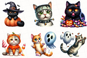 Halloween Cute Cat Clipart, an Illustration by OK Design (Thumbnail 4 of 5)